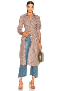 Alexachung Seamed Shirt Dress In Pink,stripes