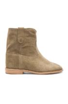 Isabel Marant Etoile Crisi Calfskin Velvet Leather Boots In Neutrals,gray