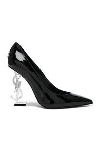 Saint Laurent Opium Patent Monogram Heels In Black