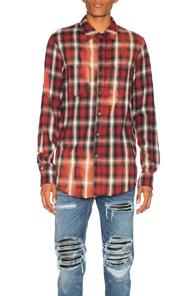 Amiri Spray Plaid Shirt In Red,checkered & Plaid