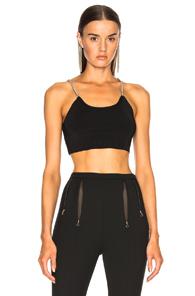 Alexander Wang Ribbed Bra Top With Chain Straps In Black