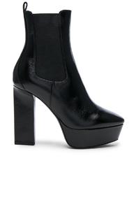 Saint Laurent Leather Vika Platform Boots In Black