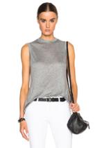 T By Alexander Wang High Neck Flared Tank In Gray
