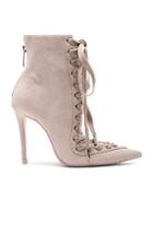 Zimmermann Lace Up Suede Ankle Boots In Neutrals,pink