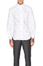 Thom Browne Hector Embroidery Oxford Shirt In Animal Print,white
