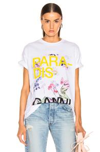 Ganni Oversized Light Cotton Tee In White