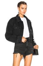 Alexander Wang Cropped Oversized Jacket In Black