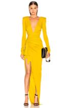Alexandre Vauthier Jersey Side Slit Dress In Yellow