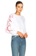 Re/done Cindy Crawford Classic Sweatshirt In White,red,geometric Print