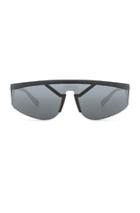 Versace Wrap Shield Sunglasses In Black