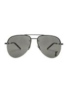 Saint Laurent Classic 11 M Sunglasses In Metallics,black