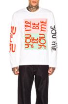 Comme Des Garcons Homme Plus Long Sleeve Printed Tee In White