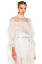 Rodarte Lace Tiered Ruffle Blouse In White
