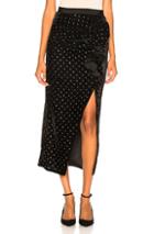 Self-portrait Velvet Diamante Ruffle Skirt In Black