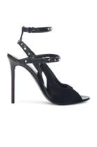 Balenciaga Leather & Suede Strappy Heels In Black