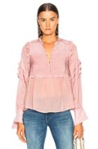 Sea Cecile Long Sleeve Pleat Blouse In Pink