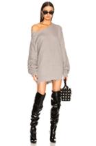 Unravel Oversized Crewneck Rib Knit Sweater In Gray