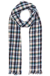 Isabel Marant Isidore Scarf In Blue,checkered & Plaid
