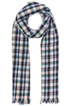 Isabel Marant Isidore Scarf In Blue,checkered & Plaid