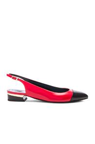 Lanvin Sling Back Lambskin Ballerina Flats In Red
