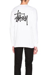 Stussy Basis Long Sleeve Tee In White