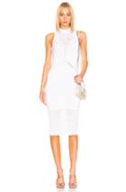 Cushnie Knit Pom Pom Trim Dress In White