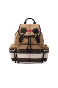 Burberry Medium Canvas Check Rucksack In Neutrals,checkered & Plaid