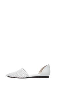 Jenni Kayne Perforated Leather Pointed Toe Flats In White