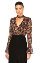 Nicholas Frill Top In Black,floral