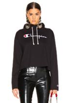 Champion Hooded Crop Top In Black