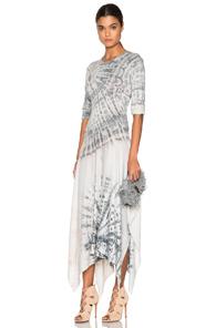 Raquel Allegra Handkerchief Dress In Gray,ombre & Tie Dye,white