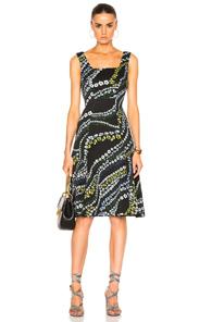 Erdem Tate Suzu Swirl Neoprene Jersey Dress In Black,floral