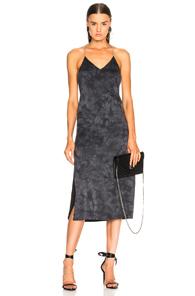 Amiri T Back V Calf Dress In Black,gray,ombre & Tie Dye