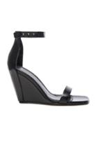 Rick Owens Strappy Leather Wedges In Black