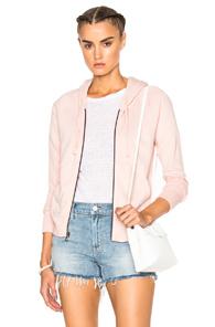 James Perse Classic Zip Hoodie In Pink