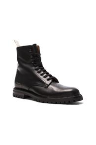 Common Projects Leather Winter Combat Boots In Black