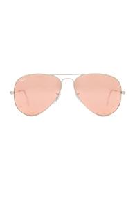 Ray-ban Aviator Sunglasses In Metallics,pink
