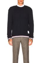 Thom Browne Chunky Crewneck Pullover In Blue