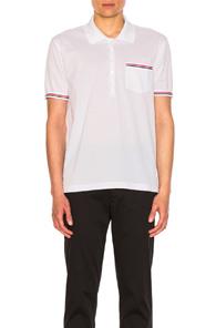 Thom Browne Short Sleeve Polo Shirt In White
