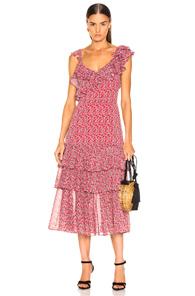 Marissa Webb Lisandra Print Dress In Floral,red