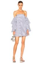 Caroline Constas Carmen Dress In Blue,stripes