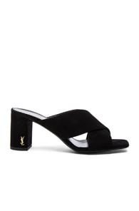 Saint Laurent Loulou Suede Mules In Black
