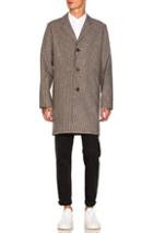 A.p.c. Tristan Coat In Brown,checkered & Plaid