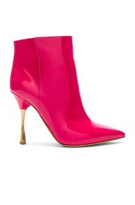 Valentino Patent Leather Ankle Boots In Pink