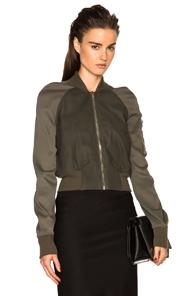 Rick Owens Cropped Flight Bomber In Green