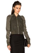 Rick Owens Cropped Flight Bomber In Green
