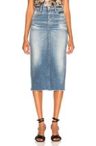 Moussy Vintage Comfort Norman Long Skirt In Denim Light