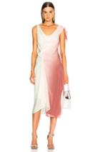 Sies Marjan June Off Shoulder Rosette Dress In Green,ombre & Tie Dye,pink,white
