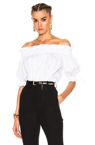 Alexander Mcqueen Off The Shoulder Blouse In White