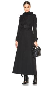 Maison Margiela Diagonal Wool Coat In Black